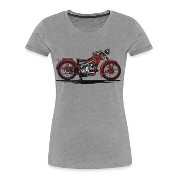 Retro motorcycle - Women's Premium Organic T-Shirt - heather grey - Front - Mia (176cm)