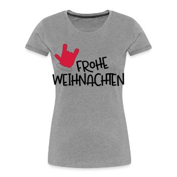 Weihnachten - Frauen Premium Bio T-Shirt - Grau meliert - Vorne - Mia (176cm)