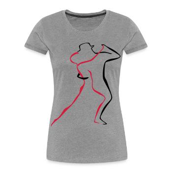 Tango-4-1 - Frauen Premium Bio T-Shirt - Grau meliert - Vorne - Mia (176cm)