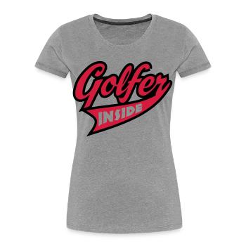 Golf - Frauen Premium Bio T-Shirt - Grau meliert - Vorne - Mia (176cm)
