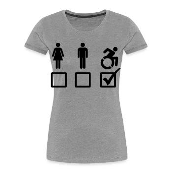 Rollstuhlfahrer ist geeignet # - Frauen Premium Bio T-Shirt - Grau meliert - Vorne - Mia (176cm)