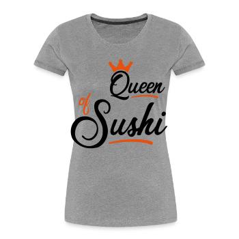 Sushi - T-shirt bio Premium Femme - gris chiné - Devant - Mia (176cm)