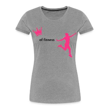 fitness - Frauen Premium Bio T-Shirt - Grau meliert - Vorne - Mia (176cm)
