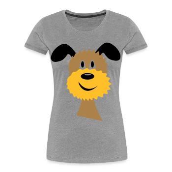 Hund - Frauen Premium Bio T-Shirt - Grau meliert - Vorne - Mia (176cm)