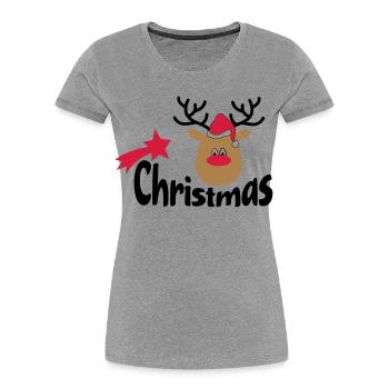 Weihnachten - Frauen Premium Bio T-Shirt - Grau meliert - Vorne - Mia (176cm)