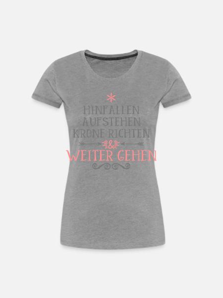 lustige Sprüche - Frauen Premium Bio T-Shirt - Grau meliert
