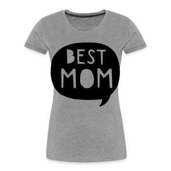La meilleure maman - La meilleure maman - Maman - Maman - la fête des mères - T-shirt bio Premium Femme - gris chiné - Devant - Mia (176cm)