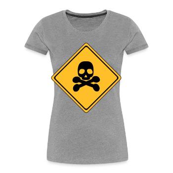Danger Warning Sign # - Women's Premium Organic T-Shirt - heather grey - Front - Mia (176cm)