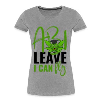 Abi Leave I Can Fly - Abitur  - Frauen Premium Bio T-Shirt - Grau meliert - Vorne - Mia (176cm)