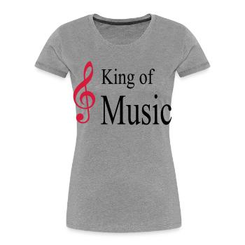 music - Women's Premium Organic T-Shirt - heather grey - Front - Mia (176cm)