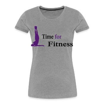 fitness - Women's Premium Organic T-Shirt - heather grey - Front - Mia (176cm)