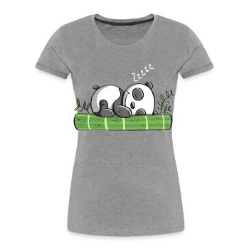 Our dream Panda ZZzzZZzz - Pandas - Bear - Comic - Women's Premium Organic T-Shirt - heather grey - Front - Mia (176cm)