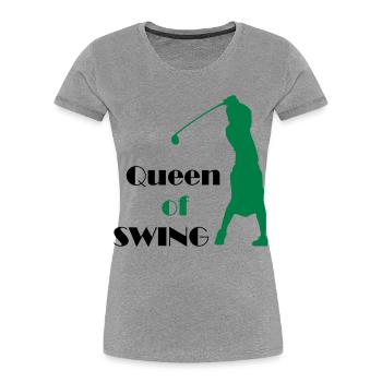 golf - Women's Premium Organic T-Shirt - heather grey - Front - Mia (176cm)