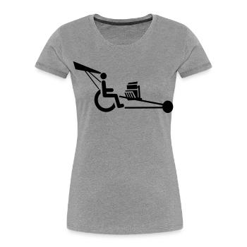 Image of wheelchair with V8 engine # - Women's Premium Organic T-Shirt - heather grey - Front - Mia (176cm)