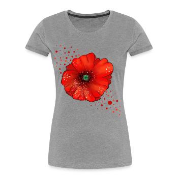 Mohnblume Poppy Kunst - Frauen Premium Bio T-Shirt - Grau meliert - Vorne - Mia (176cm)