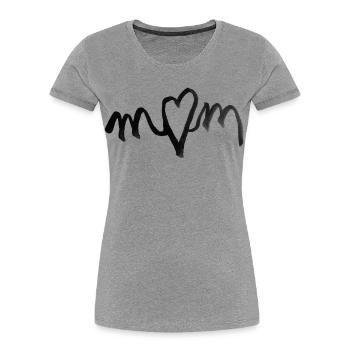 I heart MOM love - the gift for Mother's Day - Women's Premium Organic T-Shirt - heather grey - Front - Mia (176cm)