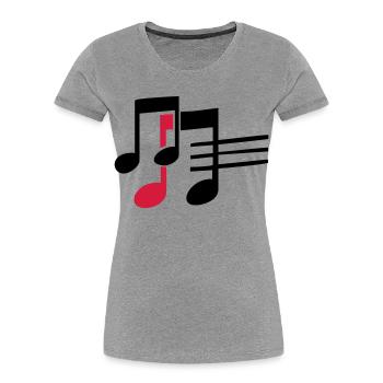 music - Women's Premium Organic T-Shirt - heather grey - Front - Mia (176cm)