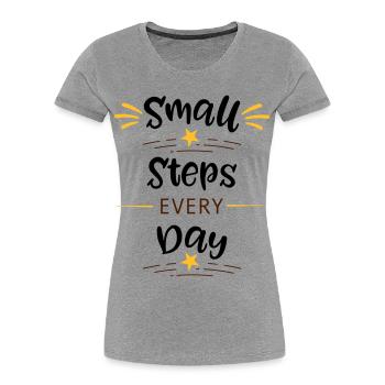 Chaque instant brille Emblème de l’Étoile - T-shirt bio Premium Femme - gris chiné - Devant - Mia (176cm)