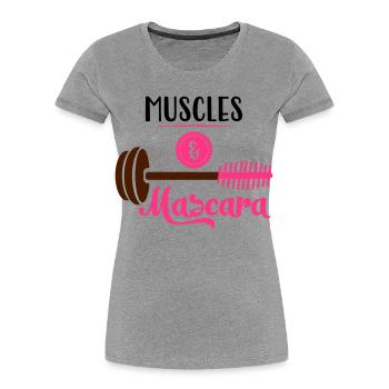 fitness - Women's Premium Organic T-Shirt - heather grey - Front - Mia (176cm)