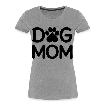 Dog Mom - Frauen Premium Bio T-Shirt - Grau meliert - Vorne - Mia (176cm)
