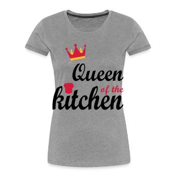 kochen - Frauen Premium Bio T-Shirt - Grau meliert - Vorne - Mia (176cm)