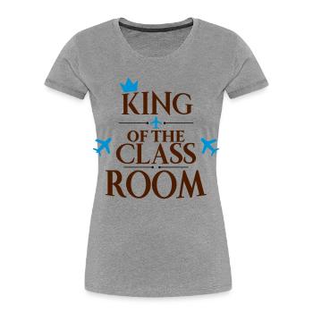 Schule - Frauen Premium Bio T-Shirt - Grau meliert - Vorne - Mia (176cm)