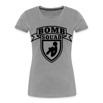 Bomb Squad - Women's Premium Organic T-Shirt - heather grey - Front - Mia (176cm)
