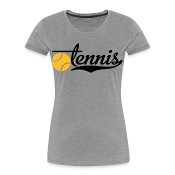 Tennis - Frauen Premium Bio T-Shirt - Grau meliert - Vorne - Mia (176cm)
