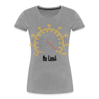 Speedometer, No Limit - Women's Premium Organic T-Shirt - heather grey - Front - Mia (176cm)