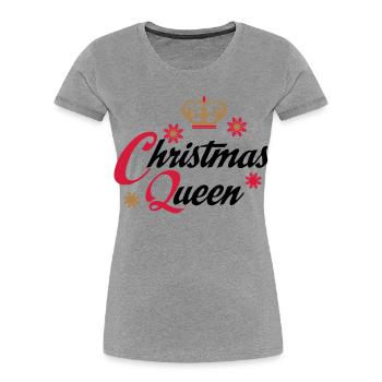 Noël - T-shirt bio Premium Femme - gris chiné - Devant - Mia (176cm)