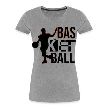 basketball - T-shirt bio Premium Femme - gris chiné - Devant - Mia (176cm)