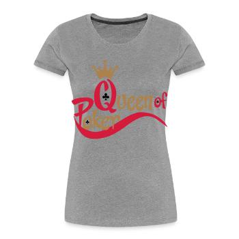 poker - T-shirt bio Premium Femme - gris chiné - Devant - Mia (176cm)