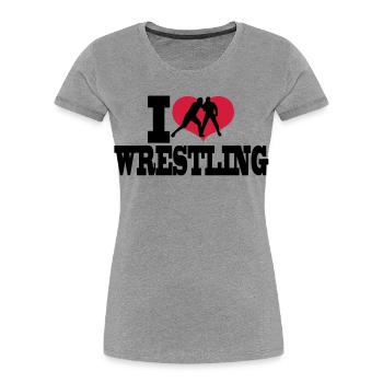 wrestling - Frauen Premium Bio T-Shirt - Grau meliert - Vorne - Mia (176cm)