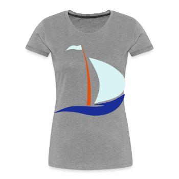 sailboat - Women's Premium Organic T-Shirt - heather grey - Front - Mia (176cm)