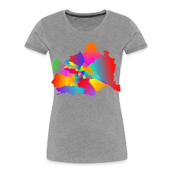 colorful Vienna, tolerant Vienna, Viennese districts - Women's Premium Organic T-Shirt - heather grey - Front - Mia (176cm)