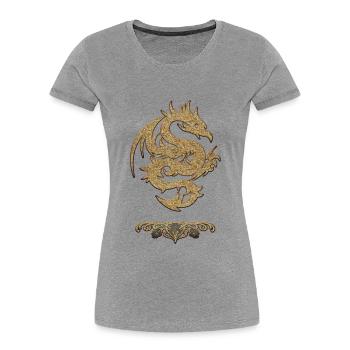 Wonderful Chinese dragon - Women's Premium Organic T-Shirt - heather grey - Front - Mia (176cm)