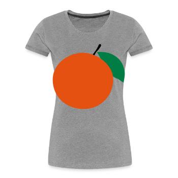 orange - T-shirt bio Premium Femme - gris chiné - Devant - Mia (176cm)