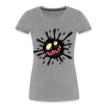 Inkblot-Monster - Frauen Premium Bio T-Shirt - Grau meliert - Vorne - Mia (176cm)