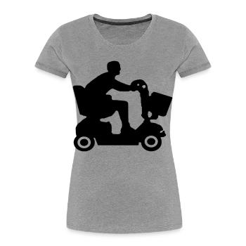 Image de personnes handicapées en scooter de mobilité # - T-shirt bio Premium Femme - gris chiné - Devant - Mia (176cm)