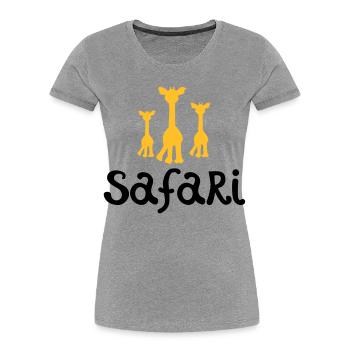 safari - T-shirt bio Premium Femme - gris chiné - Devant - Mia (176cm)