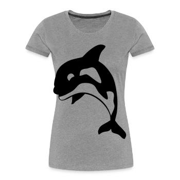 orca - Women's Premium Organic T-Shirt - heather grey - Front - Mia (176cm)