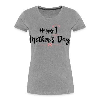 Fête des mères - T-shirt bio Premium Femme - gris chiné - Devant - Mia (176cm)