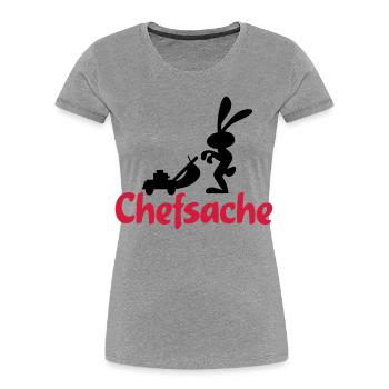 garten - Frauen Premium Bio T-Shirt - Grau meliert - Vorne - Mia (176cm)