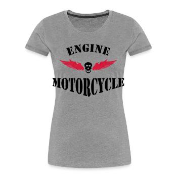 biker - T-shirt bio Premium Femme - gris chiné - Devant - Mia (176cm)