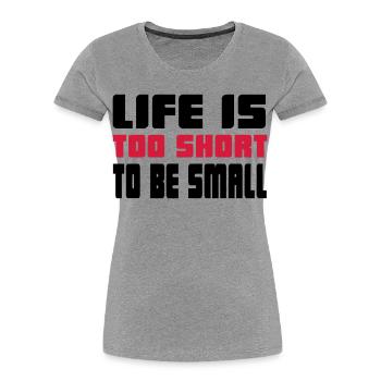 fitness - Women's Premium Organic T-Shirt - heather grey - Front - Mia (176cm)