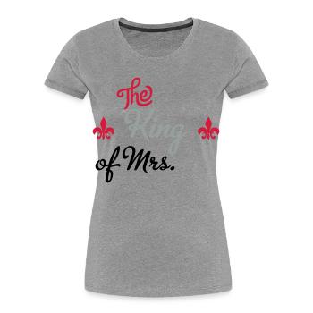 hochzeit - Frauen Premium Bio T-Shirt - Grau meliert - Vorne - Mia (176cm)