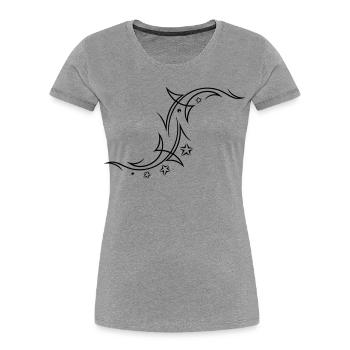 Tribal with stars - Women's Premium Organic T-Shirt - heather grey - Front - Mia (176cm)