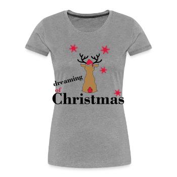 Jour de Noël - T-shirt bio Premium Femme - gris chiné - Devant - Mia (176cm)