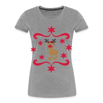 Jour de Noël - T-shirt bio Premium Femme - gris chiné - Devant - Mia (176cm)