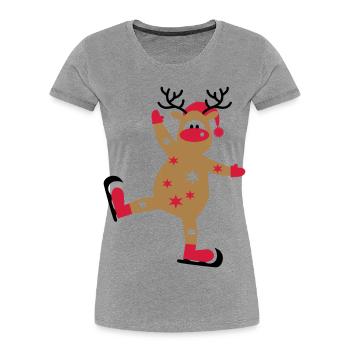 Jour de Noël - T-shirt bio Premium Femme - gris chiné - Devant - Mia (176cm)
